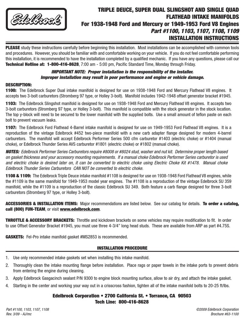 Edelbrock 1100 User manual