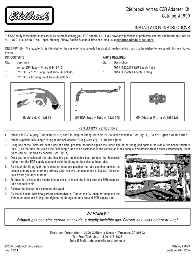 Edelbrock 10220275 User manual