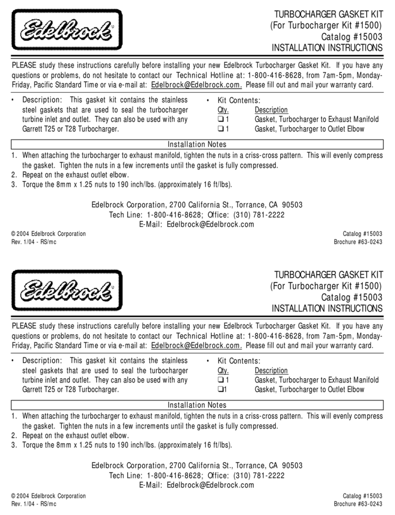 Edelbrock 15003 User manual