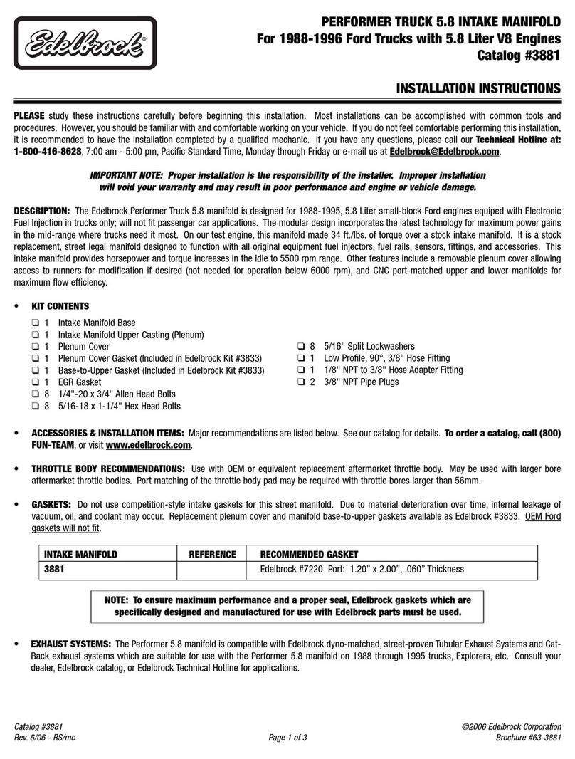 Edelbrock 3881 installation instructions Edelbrock 3881 installation instructions