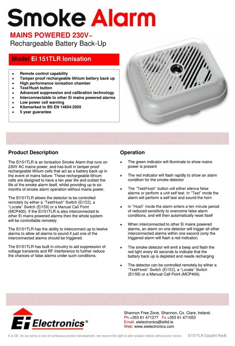 Ei Electronics Ei 151TLR Ionisation product manual