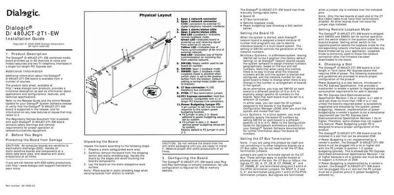 Dialogic Dialogic D/480JCT-2T1-EW User manual