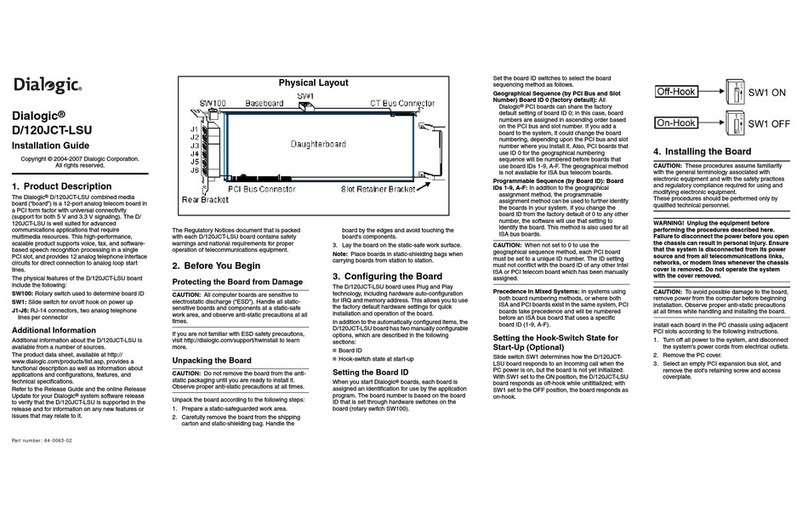 Dialogic Analog Telecom Board D/120JCT-LSU installation guide Dialogic Analog Telecom Board D/120JCT-LSU installation guide