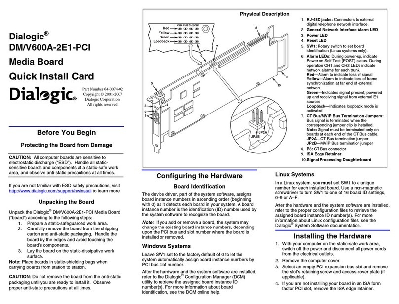 Dialogic Dialogic 64-0074-02 Instructions for use