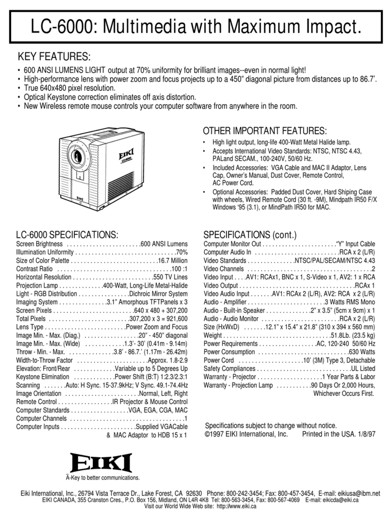 Eiki LC-6000 User manual Eiki LC-6000 User manual