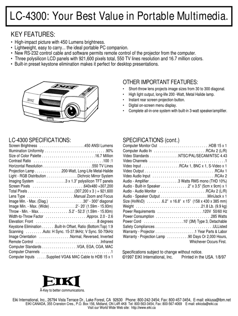 Eiki LC-4300 Specifications