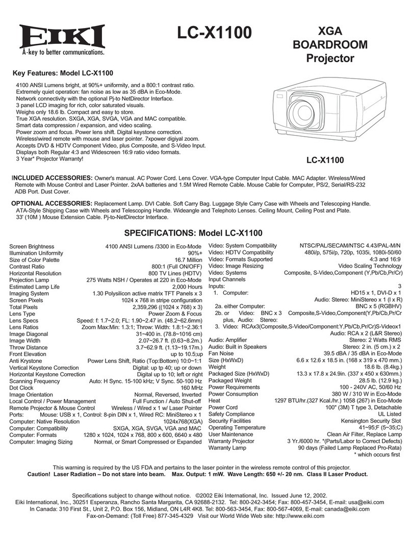Eiki LC-X1100 User manual