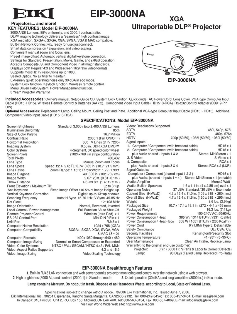 Eiki EIP-3000NA User manual