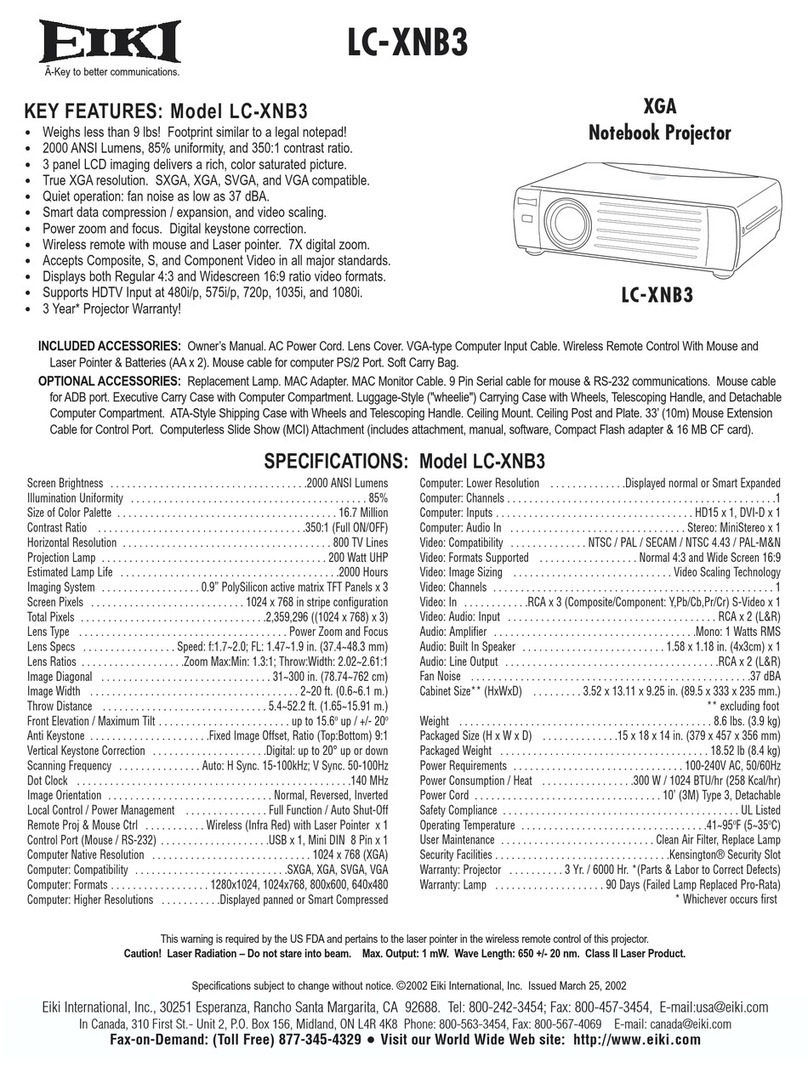 Eiki LC-XNB3 User manual