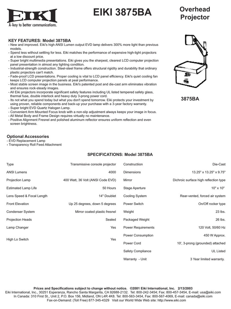 Eiki 3875BA User manual