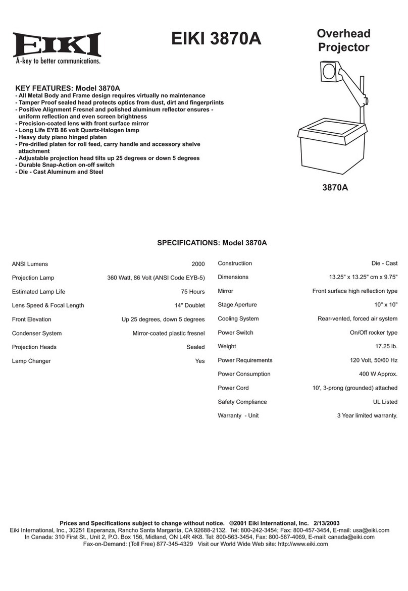 Eiki 3870A User manual Eiki 3870A User manual