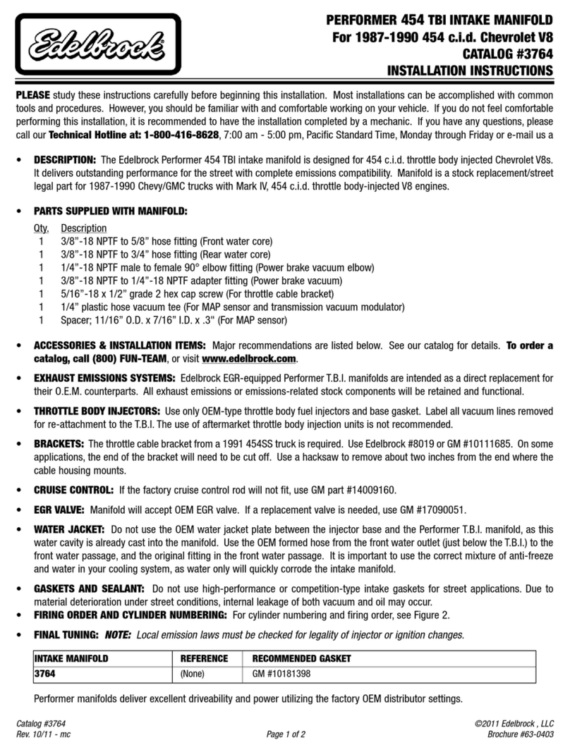 Edelbrock Performer 3764 User manual