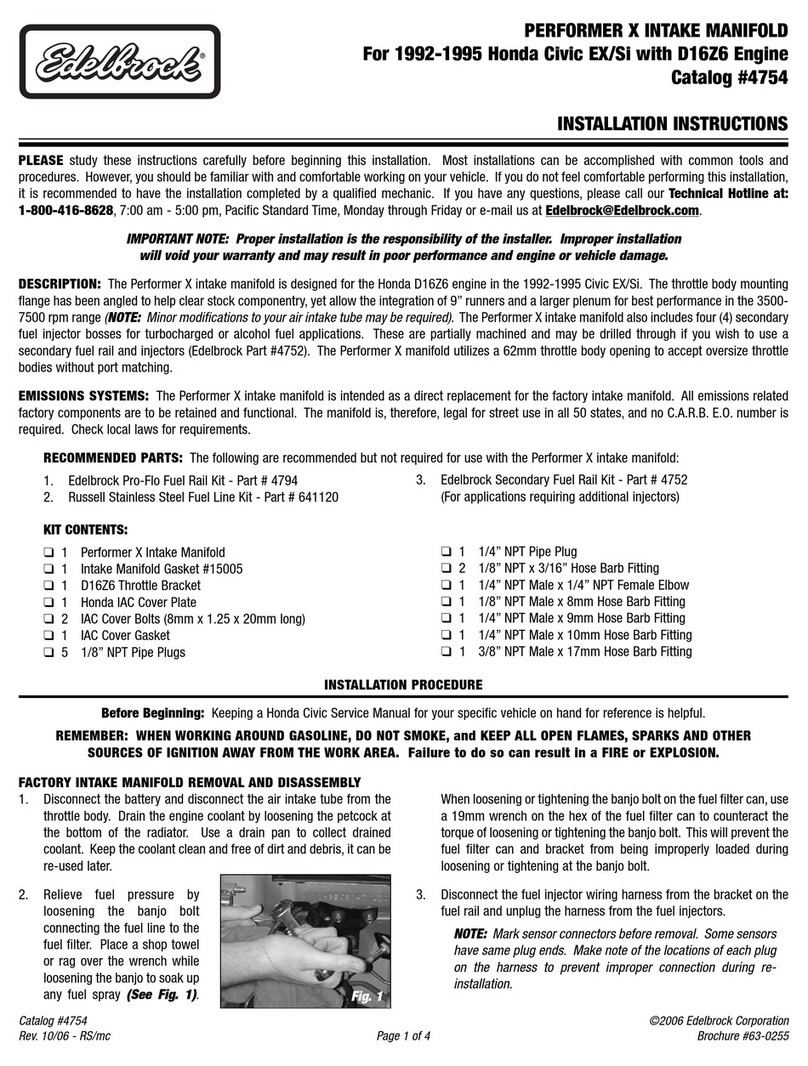 Edelbrock Performer 4754 User manual