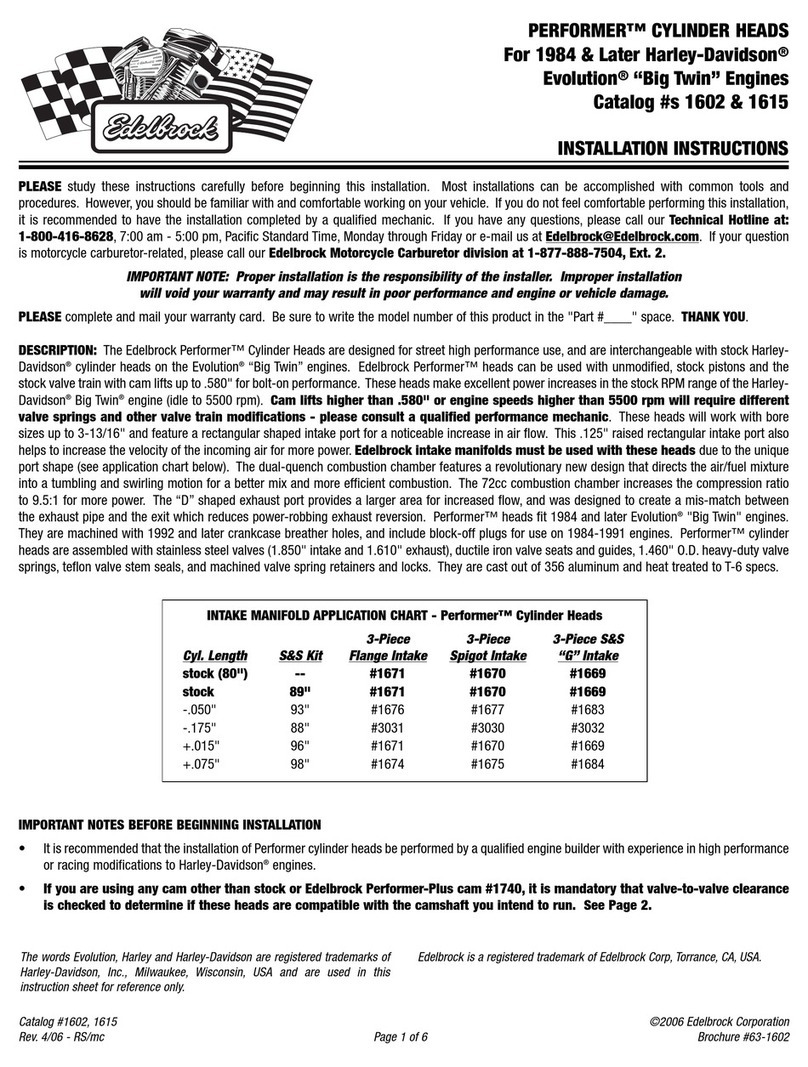 Edelbrock Performer 1602 installation instructions Edelbrock Performer 1602 installation instructions