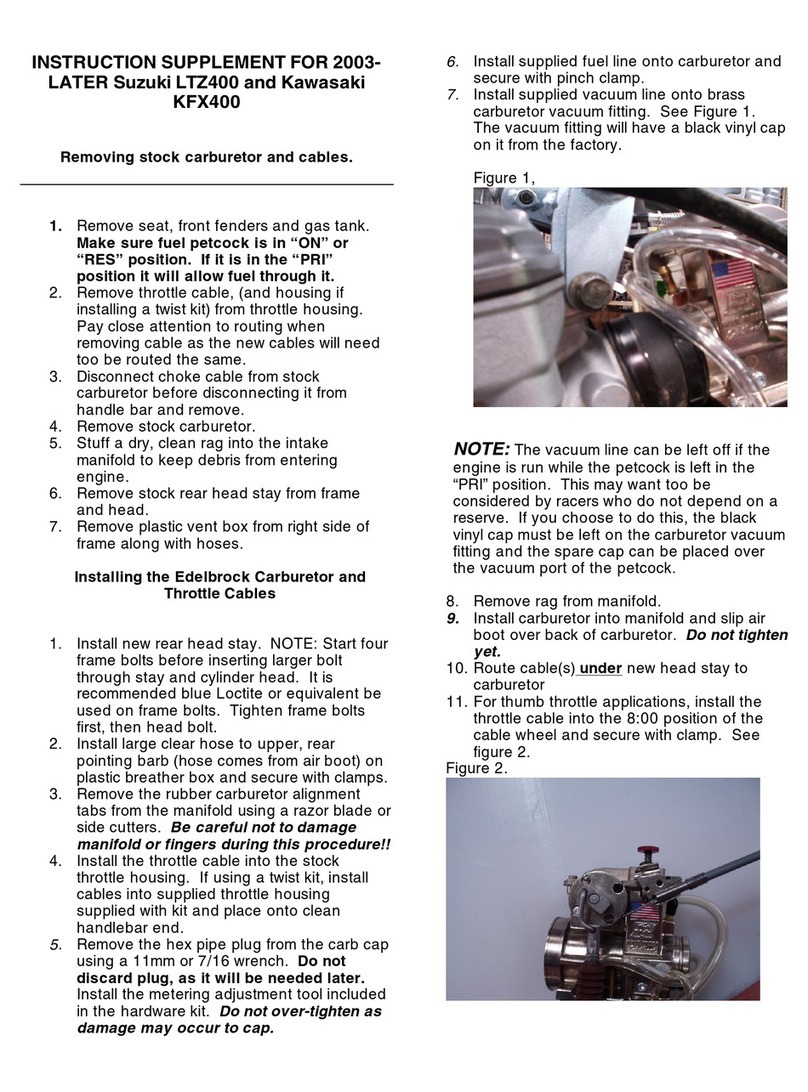 Edelbrock Kawasaki KFX400 User manual