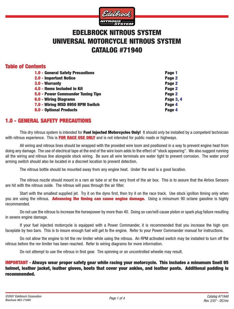 Edelbrock Nitrous System 63-71940 User manual