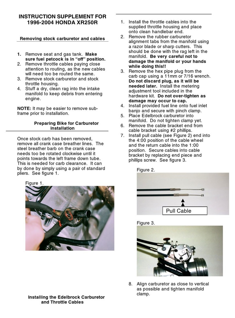 Edelbrock Honda XR250R Owner's manual