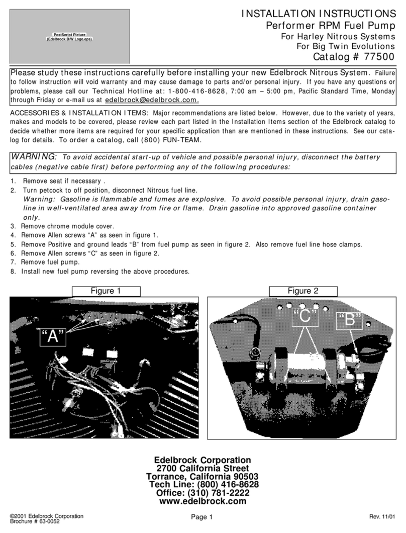 Edelbrock Harley Nitrous Systems 63-0052 installation instructions