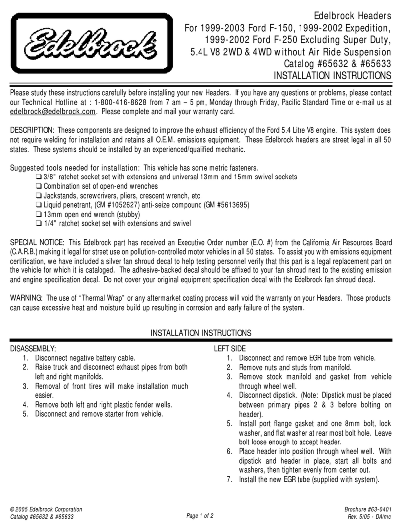 Edelbrock Edelbrock Headers 65632 User manual