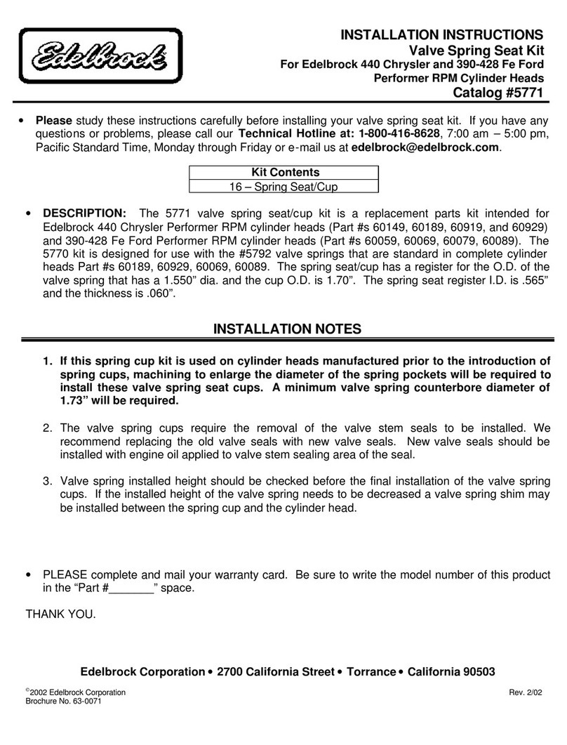 Edelbrock Fe Ford 5771 User manual