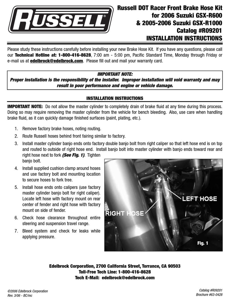 Edelbrock Russell R09201 User manual Edelbrock Russell R09201 User manual