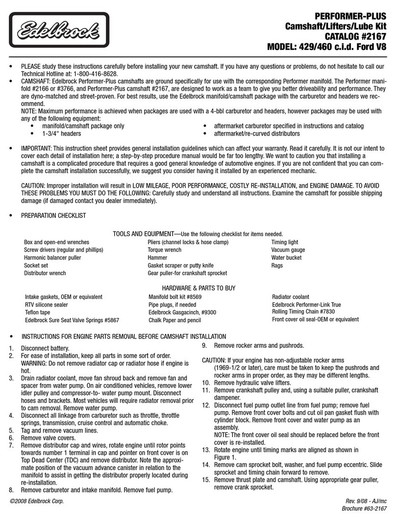 Edelbrock PERFORMER-PLUS 2167 installation instructions Edelbrock PERFORMER-PLUS 2167 installation instructions
