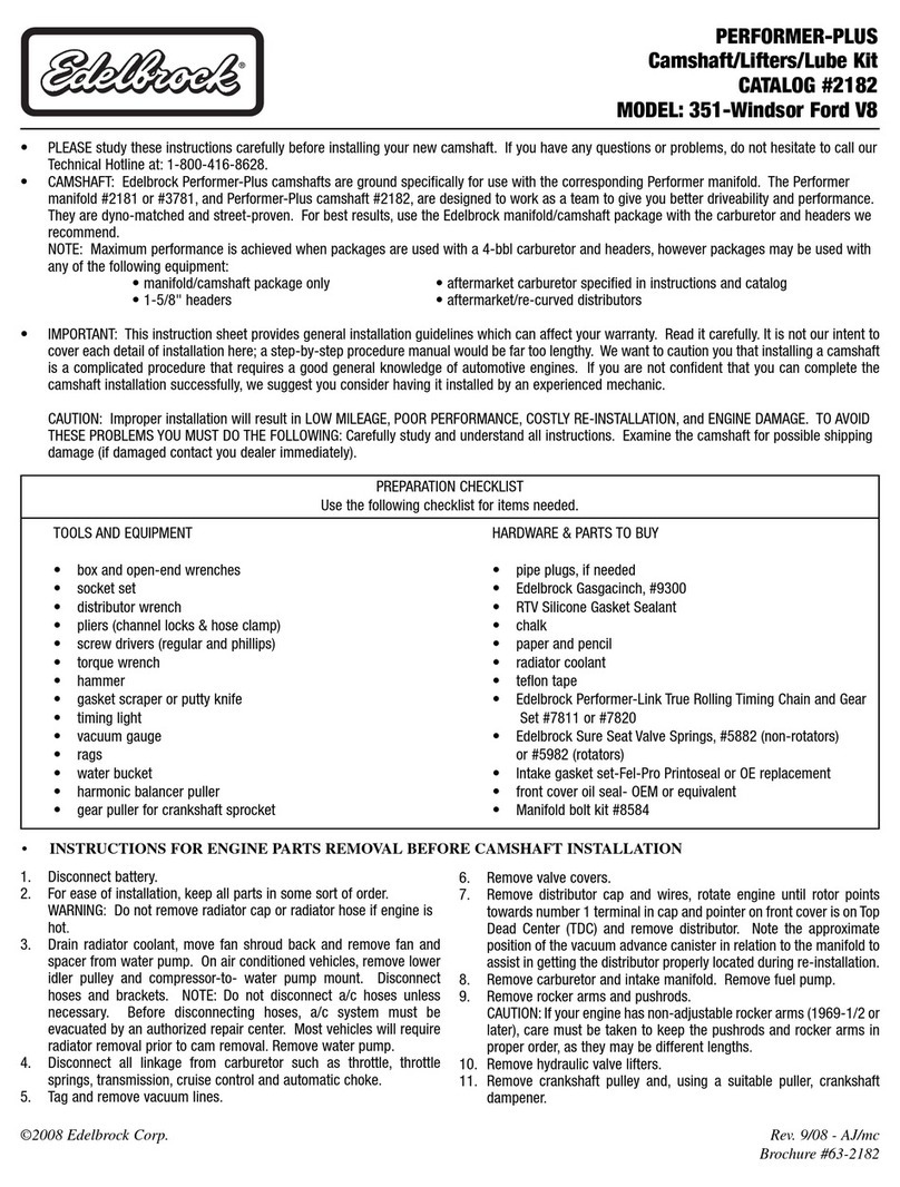 Edelbrock PERFORMER-PLUS 2182 User manual