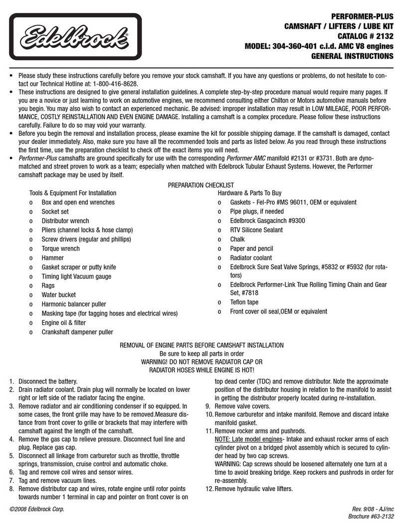 Edelbrock Performer-Plus 2132 General instructions
