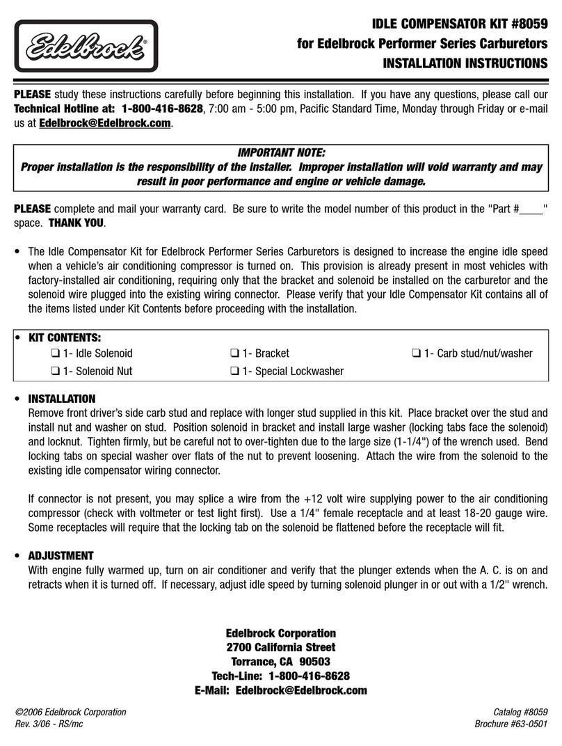 Edelbrock Performer Series 8059 installation instructions