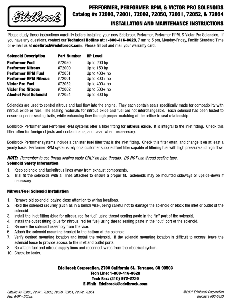 Edelbrock 72000 Installation and maintenance instructions