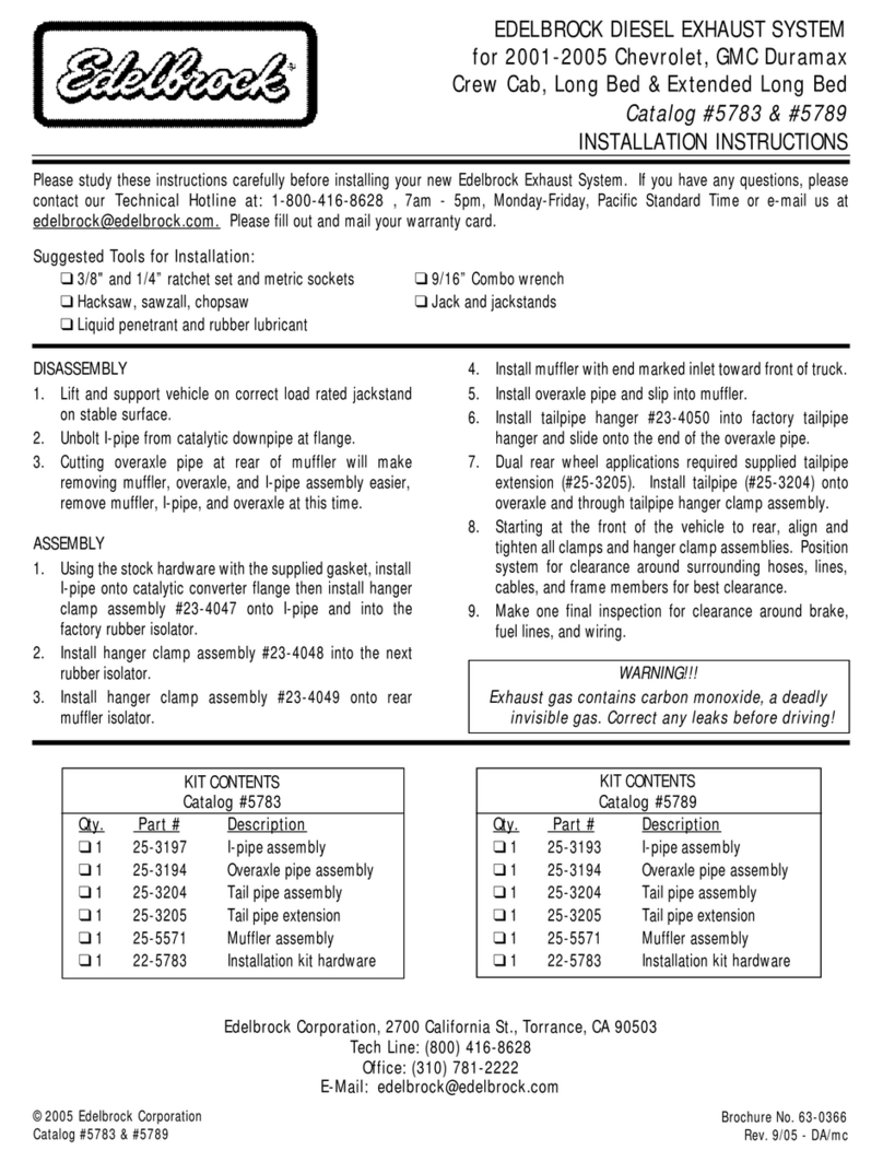 Edelbrock Chevrolet 5783 installation instructions