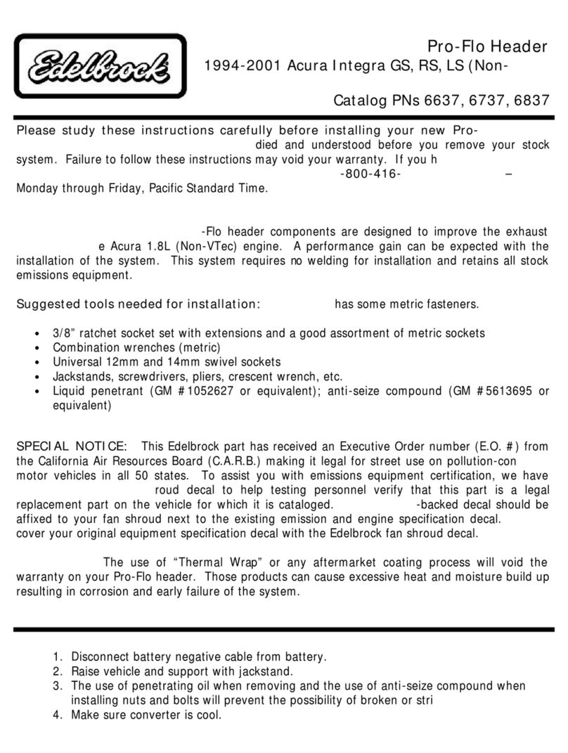 Edelbrock Acura Integra 6737 installation instructions