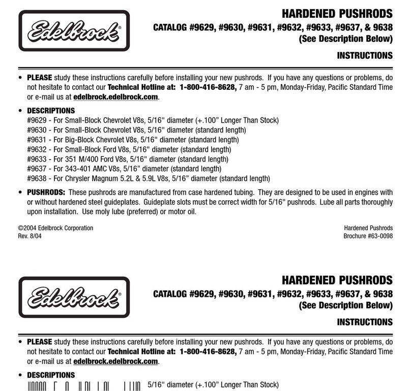 Edelbrock 9629 User manual Edelbrock 9629 User manual