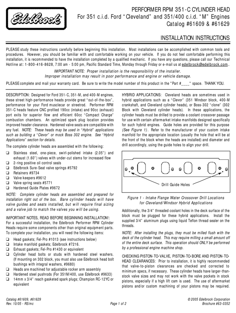 Edelbrock Automobile Parts User manual