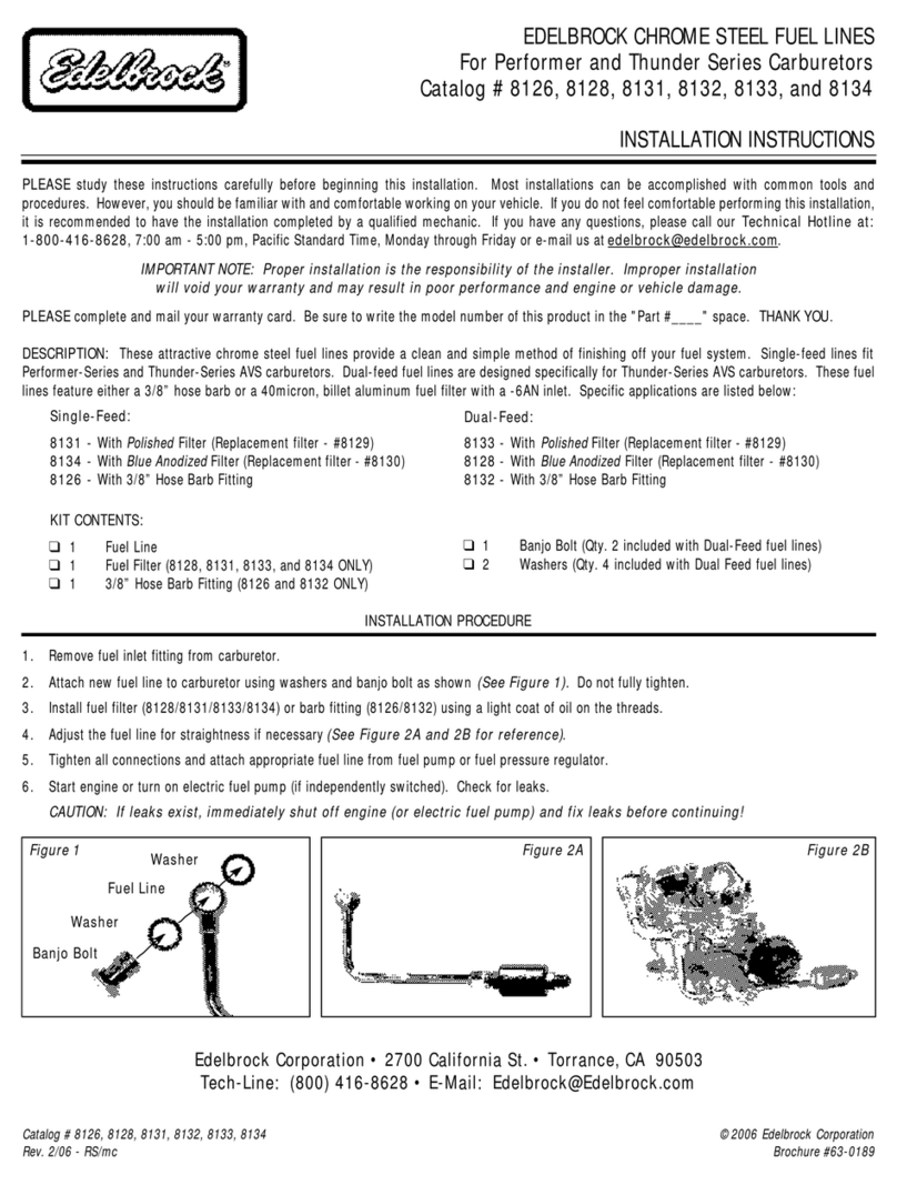 Edelbrock 8126 User manual