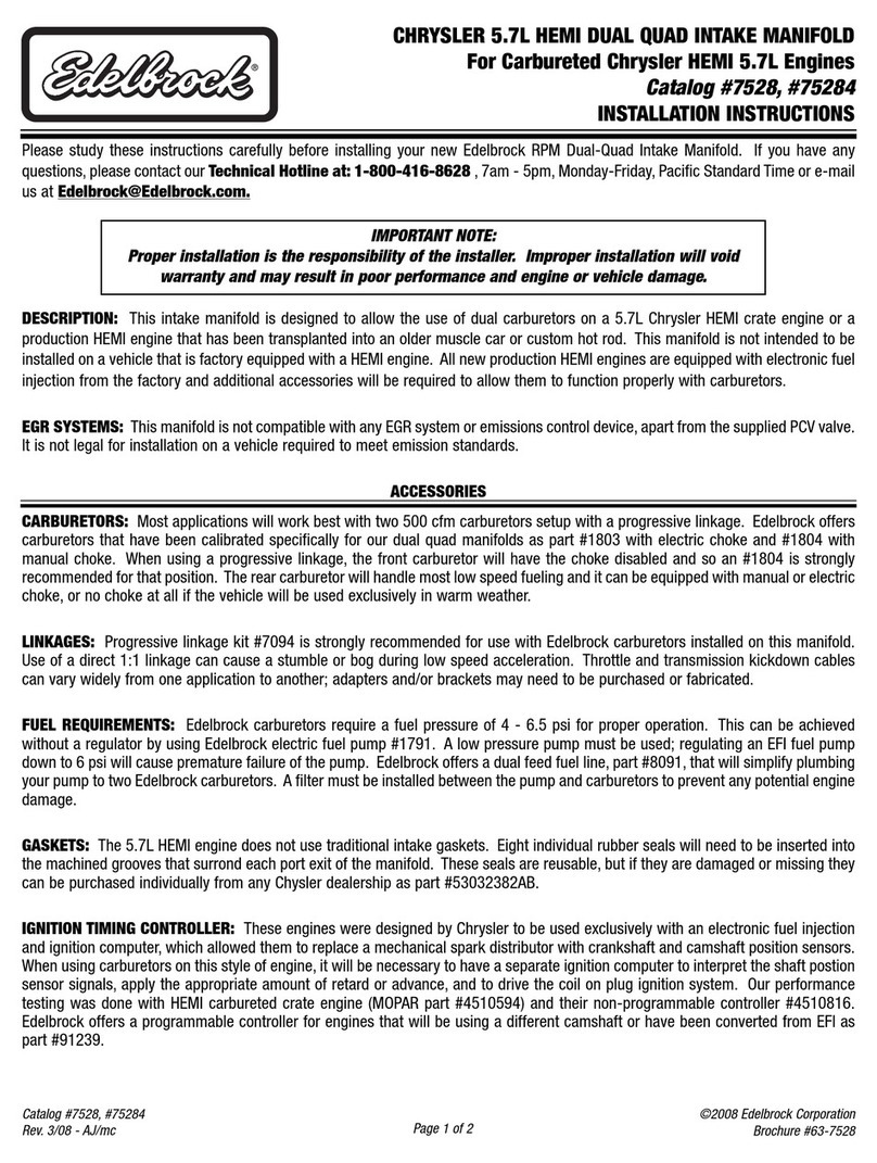 Edelbrock 75284 User manual