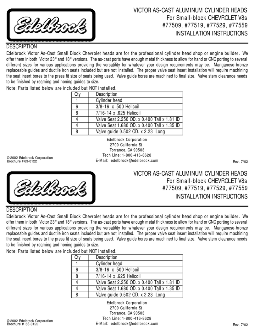 Edelbrock 77509 User manual