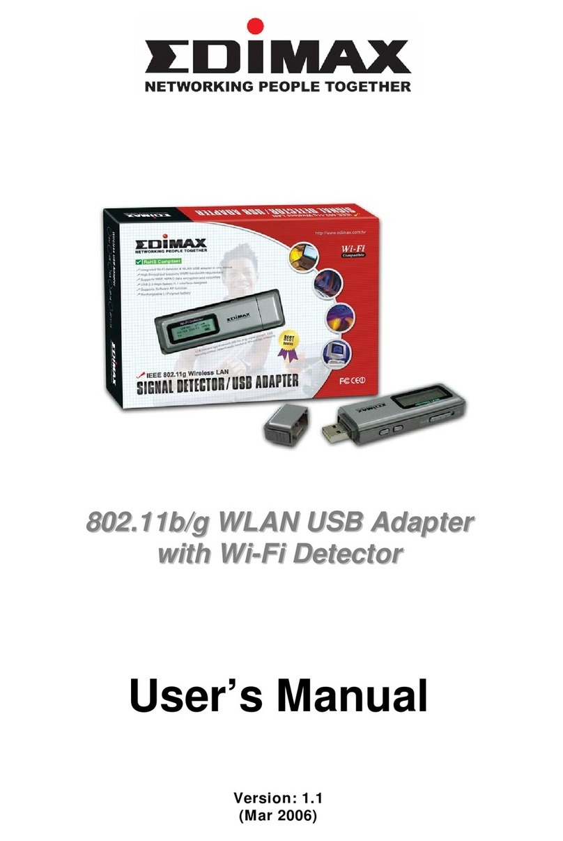 Edimax pmn802.11b/g WLAN USB adapter with Wi-Fi... User manual