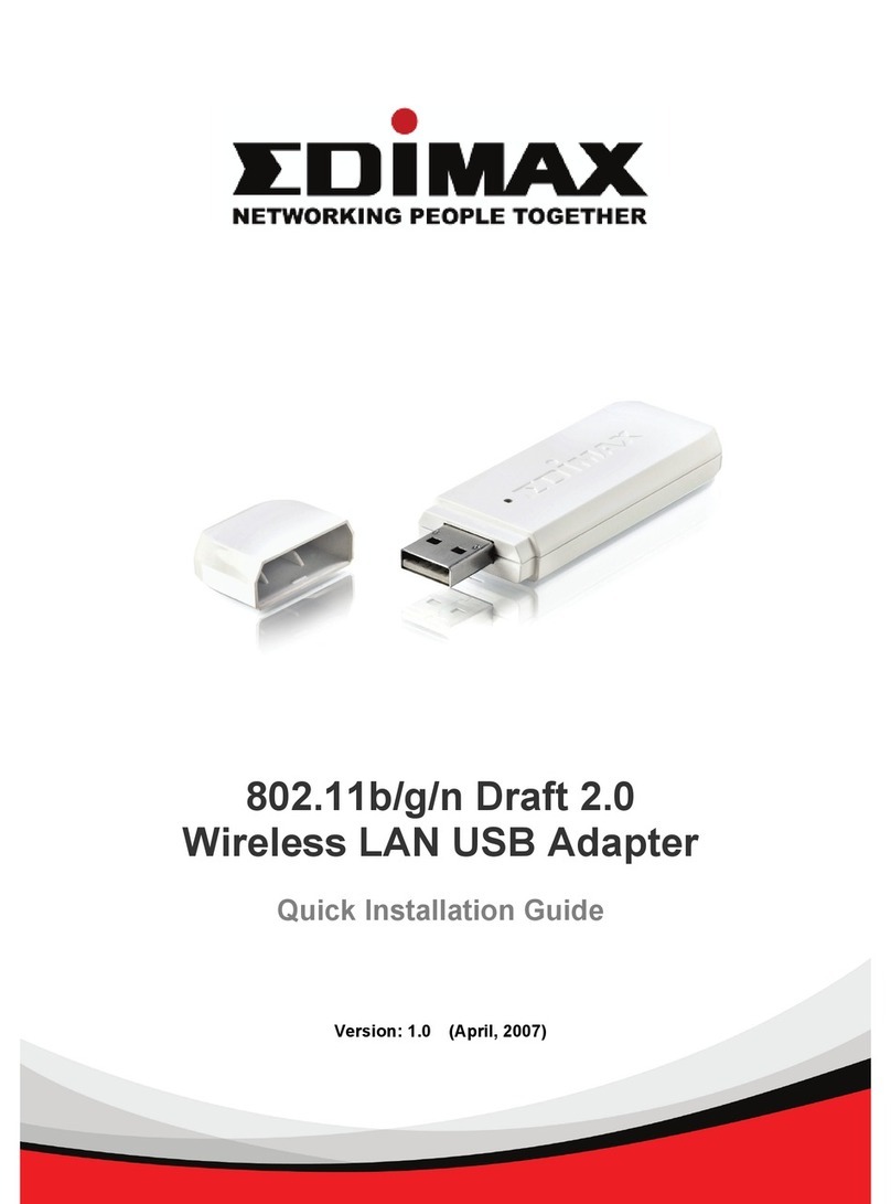 Edimax Wireless LAN USB Adapter Quick installation guide