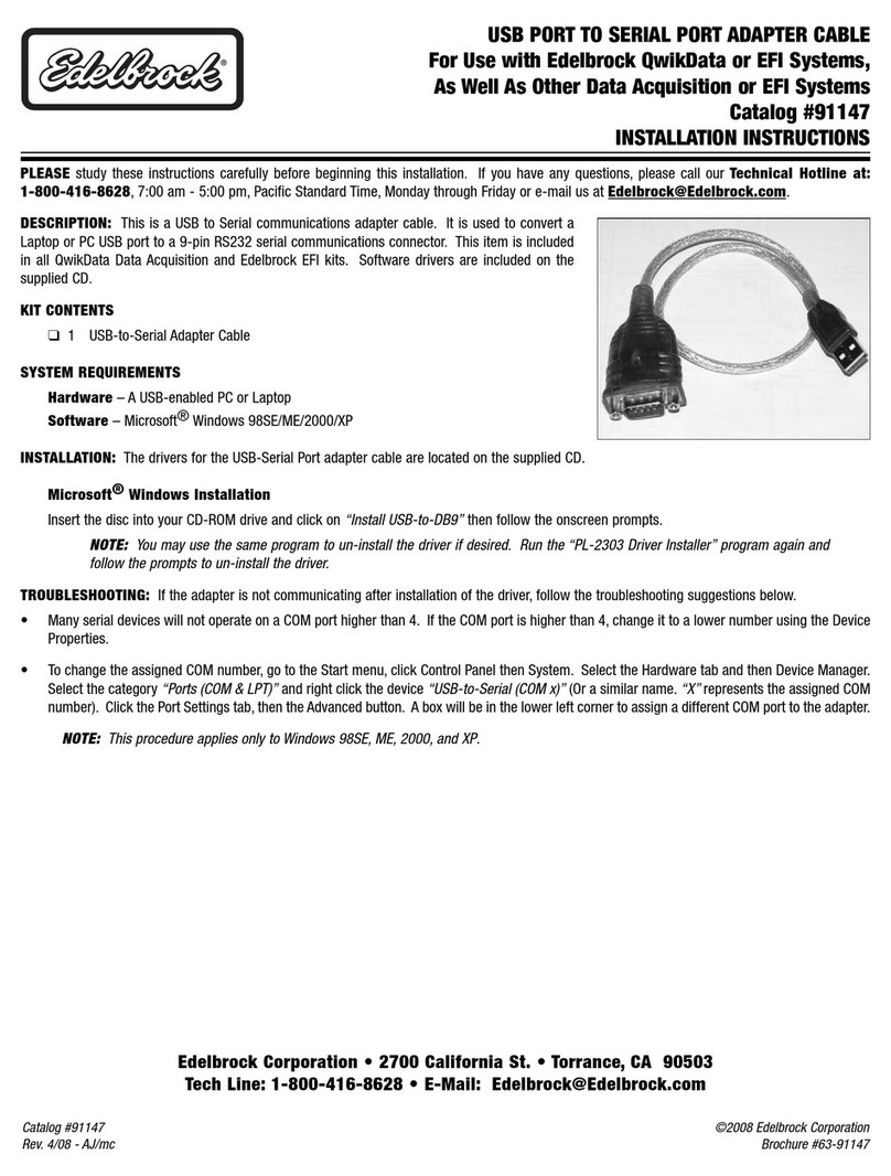 Edelbrock 91147 installation instructions