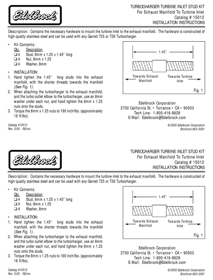Edelbrock Turbocharger 15012 User manual