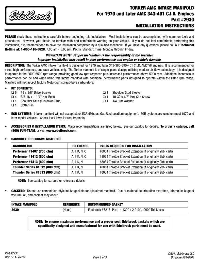 Edelbrock Torker 2930 User manual