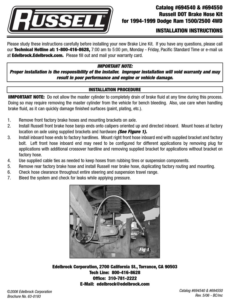 Edelbrock Russell 694540 User manual