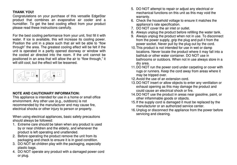 EdgeStar EAC421 instruction manual