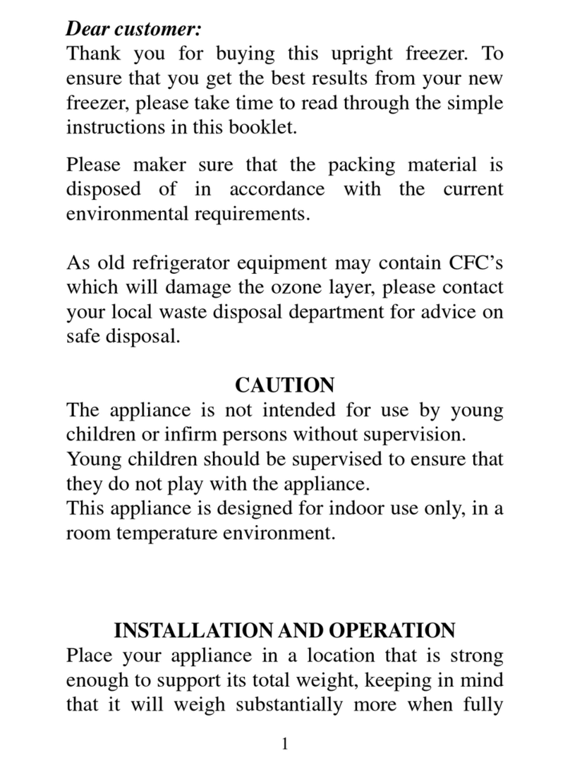 EdgeStar Upright Freezer owner's manual