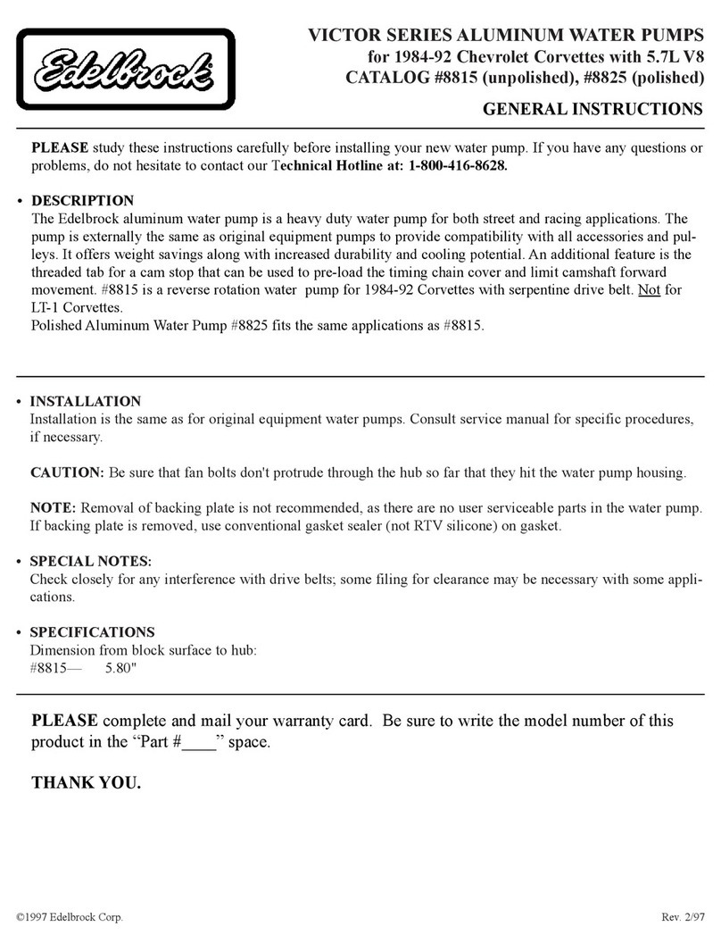 Edelbrock Water Pump user manual