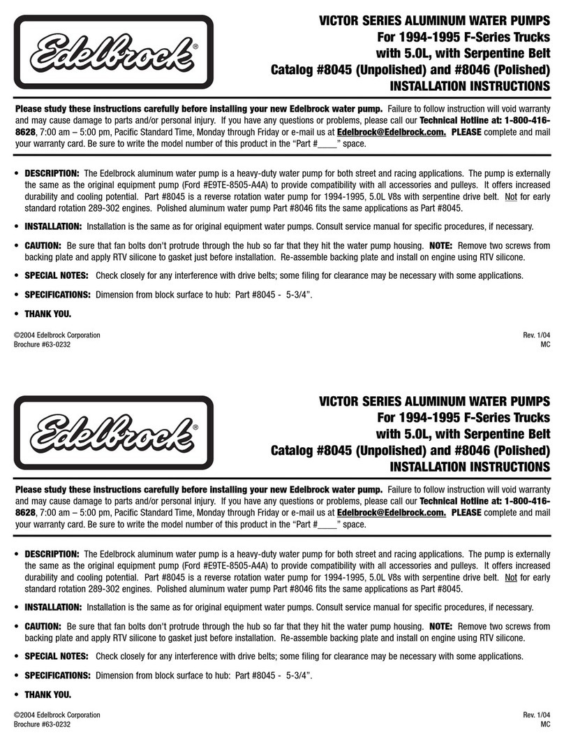 Edelbrock For 1994-1995 Ford F-Series 8046 User manual