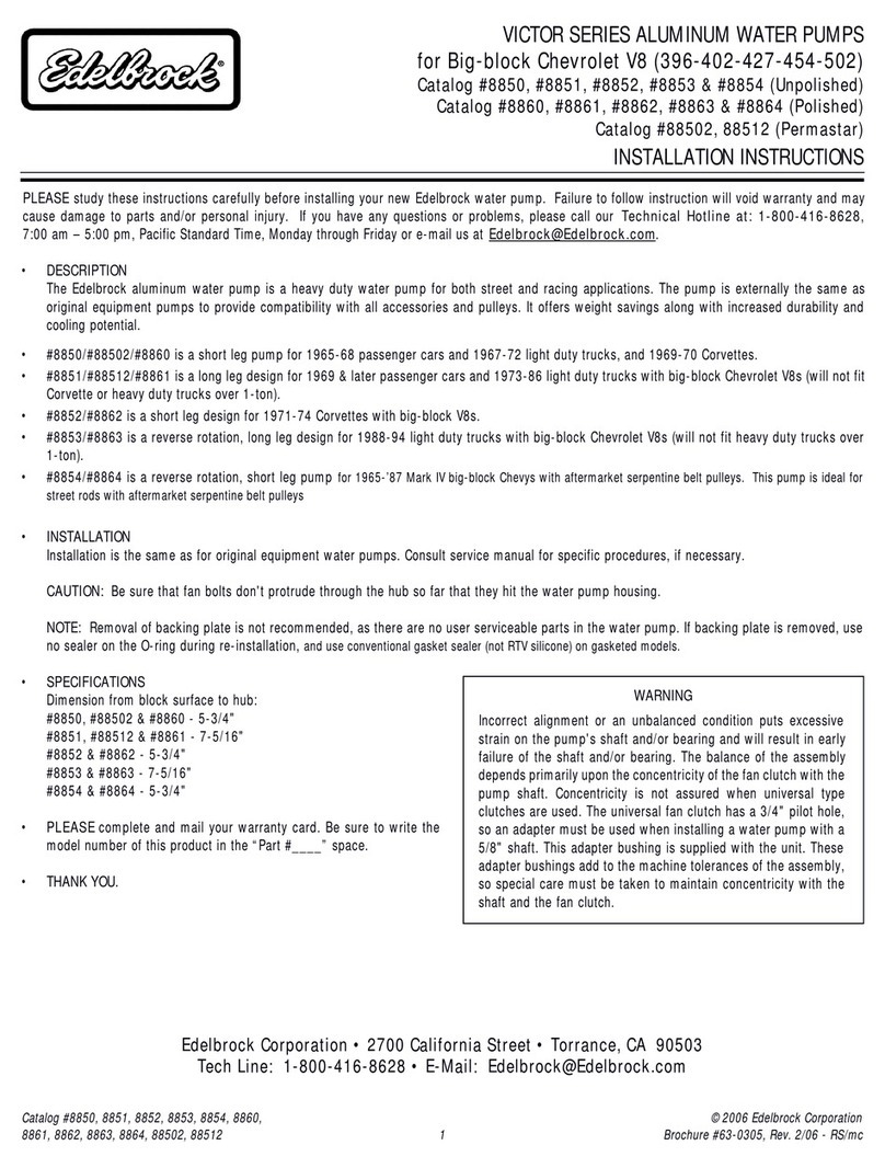Edelbrock For Big-block Chevrolet V8 8850 installation instructions