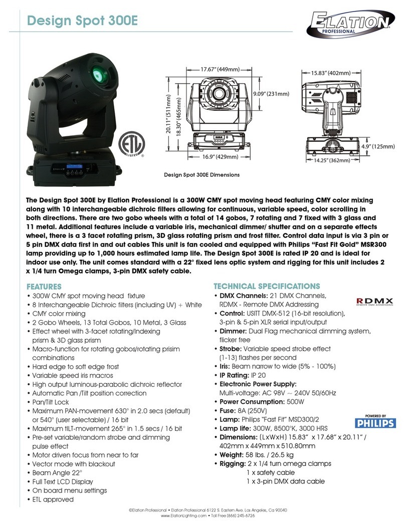 Elation Design Spot 300E User manual