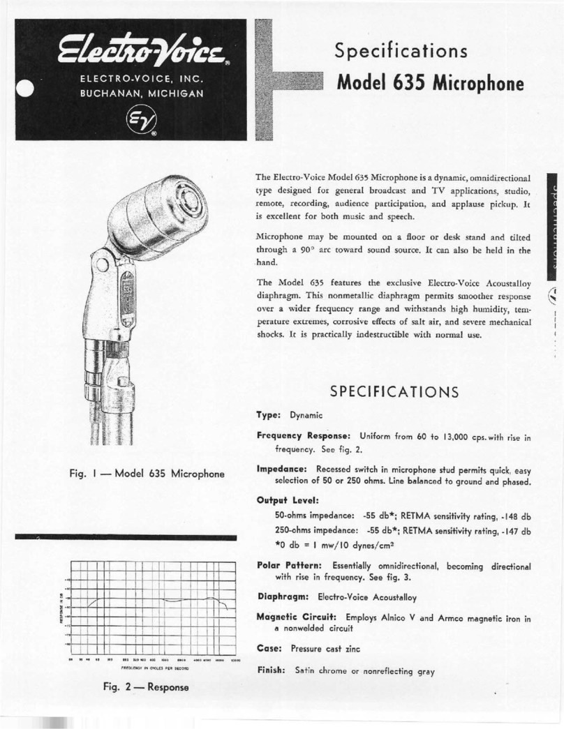 Electro-Voice 635 Specification sheet